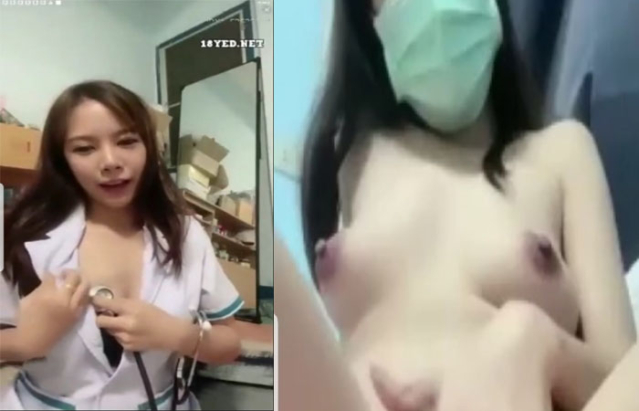 มาตรวจสุขภาพกับคุณหมอไหมคะ Mlive xxx ช่วยตัวเองด้วยควยปลอมในชุดพยาบาลสุด sexy